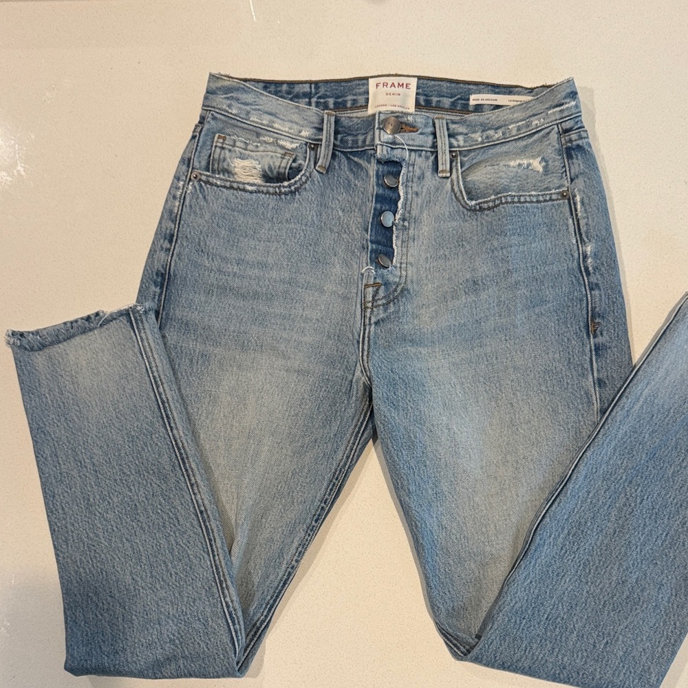 Frame Denim Women’s Faded Blue Skinny Jeans